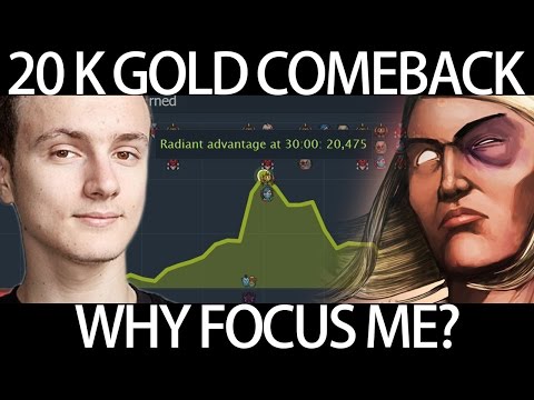 20K Gold Comeback with Invoker Miracle 7.05 Gameplay 9K Pro Dota 2