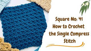 Crochet Square No: 41, The Single Compress Stitch, The 2025 Sampler Blanket #crochet #crochetpattern