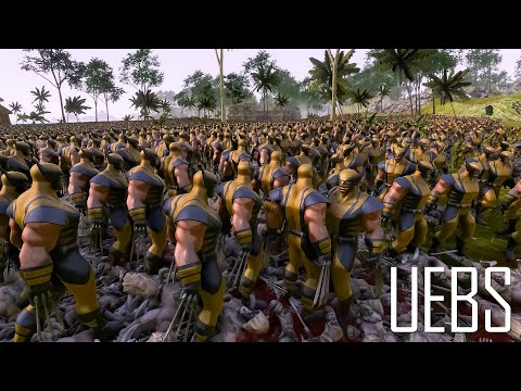 20.000 Wild Mans vs 19.000 Wolverines- Ultimate Epic Battle Simulator 2- UEBS 2