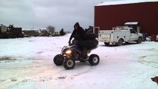 preview picture of video 'Yamaha  raptor 700 donuts in the snow Kenneth Barker'