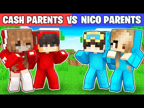 Nico and Cash - Nico's Parents vs Cash's Parents in Minecraft! - Parody Story(Shady, Zoey and MiaTV)