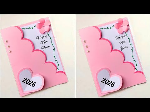 Happy New Year Greeting Card 2026 | DIY New Year Card Easy | How To Make Handmade New Year Card 