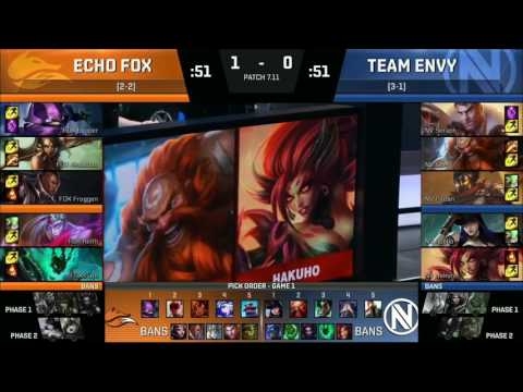 NV vs FOX Highlightsa Game 2 NA LCS Summer 2017 EnvyUs vs Echo Fox W3D1