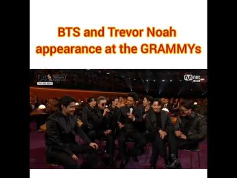 bts reaction when trevor noah speak in korean 😂😅 bts grammys 2022