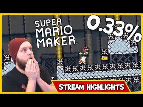 Super Mario Maker - A 0.33% (15/4472) Level With Spin-Jumps Only! [Stream Highlights]