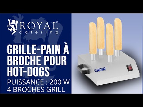 Vidéo - Grille-pain à broche pour hot-dogs - 4 broches