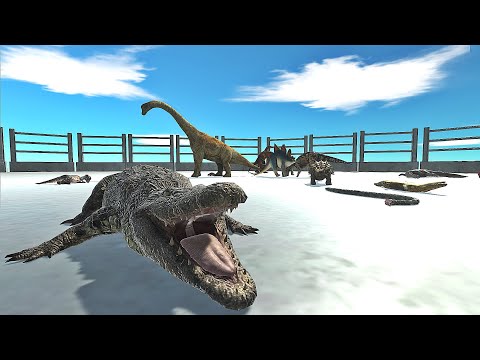 Legendary Battle Herbivore Dinosaurs Vs Reptiles | Animal Revolt Battle Simulator ARBS