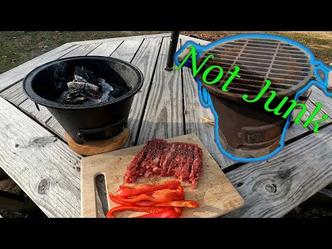 Restoring vintage cast iron, Japanese hibachi konro grill.