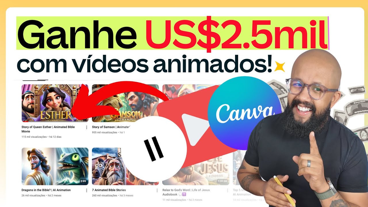 GANHE $2.5K+ DÓLARES com Vídeos ANIMADOS no Canva [Muito Fácil]