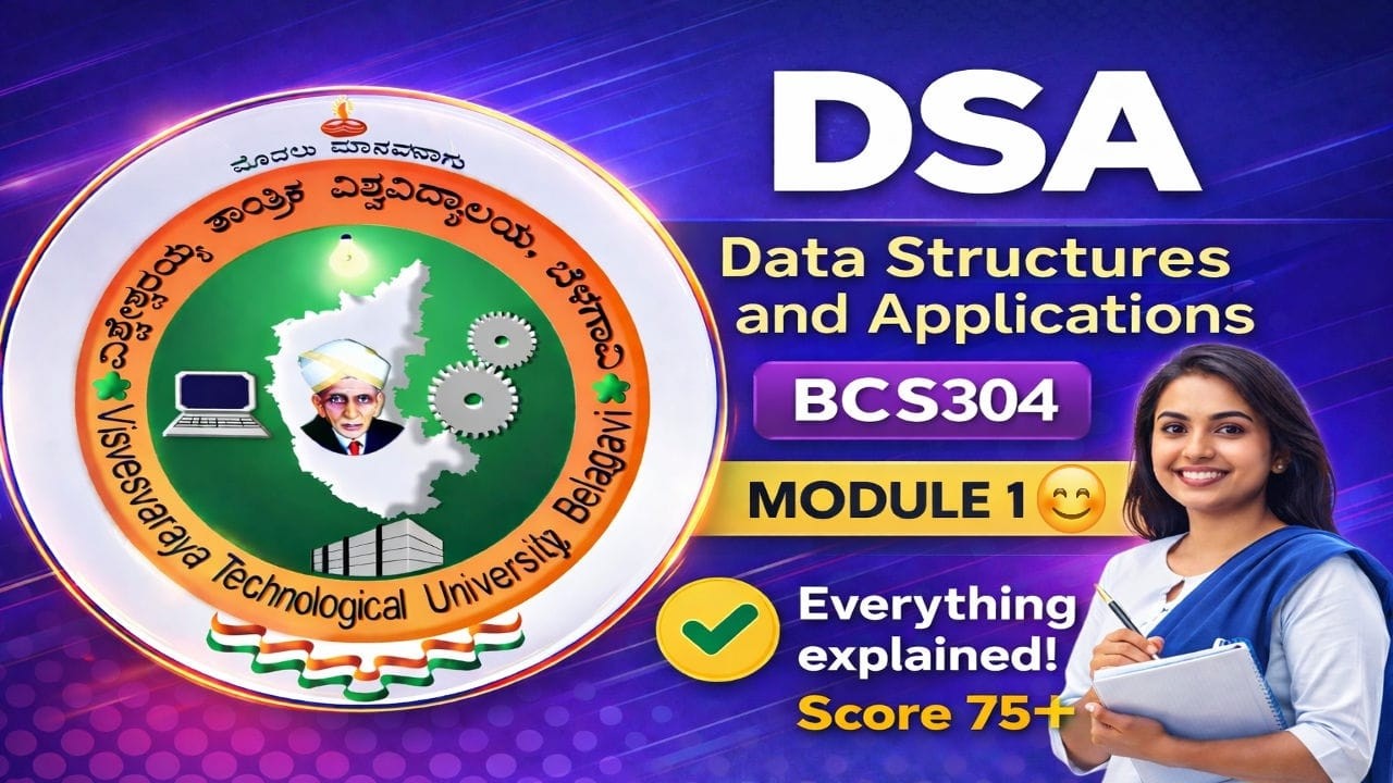 DSA (BCS304) Module 1 ✅Everything explained | Exam ready 📚|| VTU #sporifiilearn