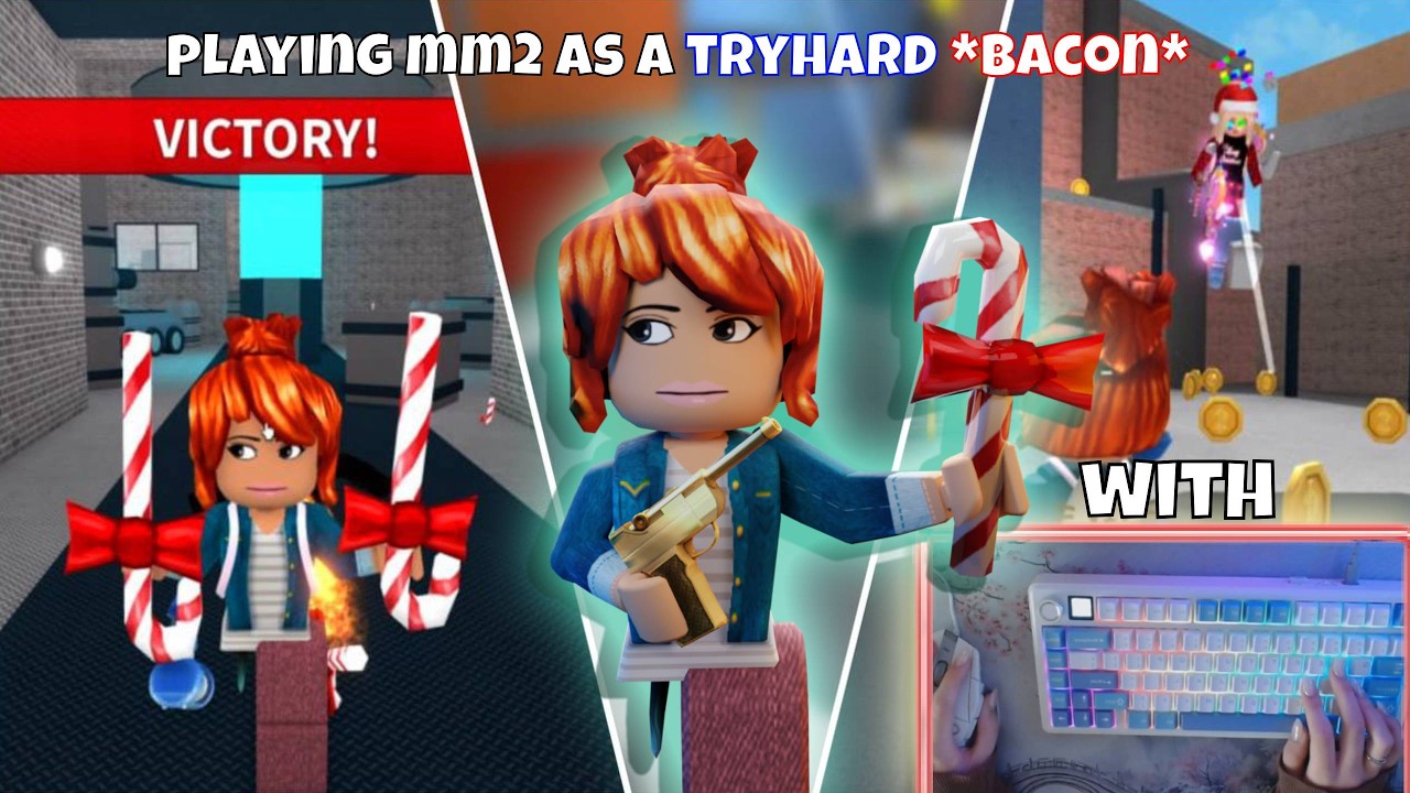 PLAYING MM2 AS A TRYHARD *BACON* W HANDCAM (Murder Mystery 2)