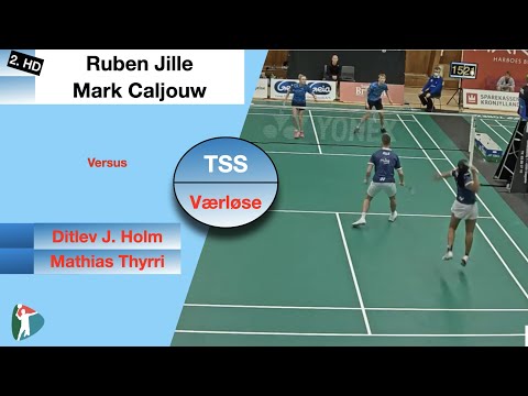 Badminton HD | Ruben Jille/ Mark Caljouw - D.J. Holm/ M. Thyrri | Ligaen | TSS - Værløse | 2020