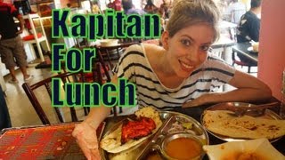 Eating Naan, Tandoori Chicken & Aloo Gobi at Restoran Kapitan in George Town, Penang, Malaysia