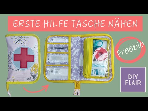 Erste Hilfe Tasche nähen / kostenlose Anleitung Schnittmuster / Freebook / Tasche mit Reißverschluss