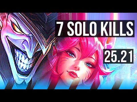 SHACO vs AHRI (MID) | 7 solo kills, 2400+ games | EUW Master | 25.21