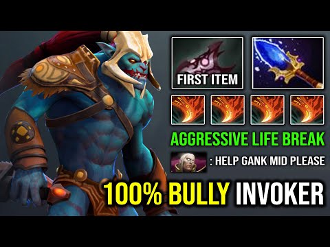 100% Bullied Invoker Mid with 7Min Armlet Huskar & Aghanim 10s CD Life Break DotA 2