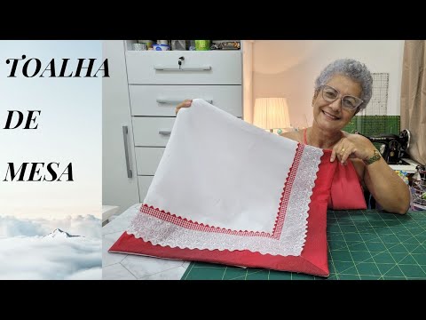 How to make a tablecloth in a mitered corner very easily.
