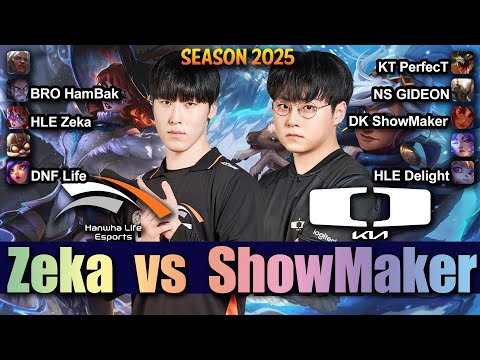 DK ShowMaker vs HLE Zeka - ShowMaker TALIYAH vs Zeka AURORA Mid - Patch 25.16 KR Ranked | lolrec