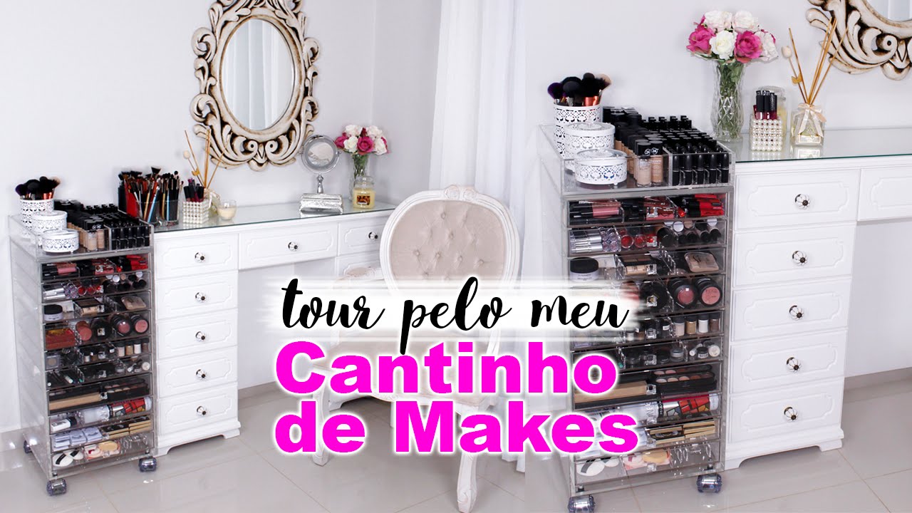 Watch Now Tour pela Penteadeira e Carrinho de Acrílico - Meu cantinho de maquiagem Tour pela Penteadeira e Carrinho de Acrílico - Meu cantinho de maquiagem