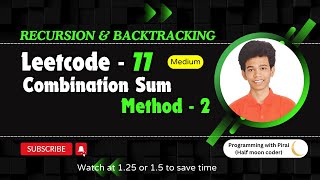 YouTube video 'Combinations Method - 2 | Leetcode 77 | Approach + Code with explanation.'