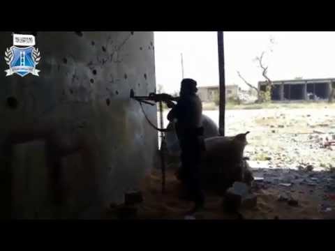 استهداف قوات النظام برشاش بي كي سي داخل مطار دير الزور العسكري