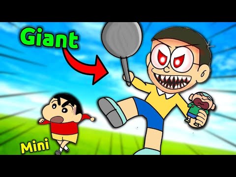 GIANT vs Mini Challenge 😱 || Shinchan Vs Nobita 😂