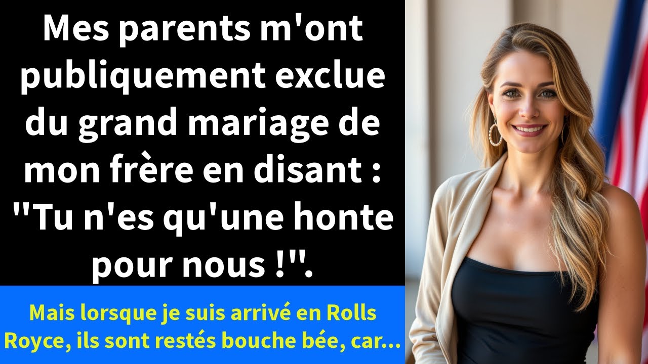 Mes parents m'ont publiquement exclue du grand mariage de mon frère en disant :