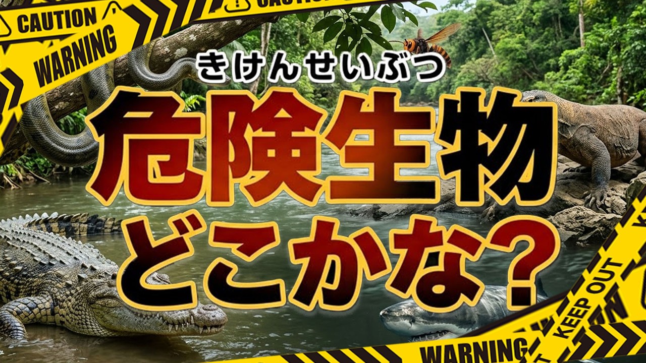 危険生物どこかな？⭐️きけんせいぶつを見つける歌 赤ちゃん喜ぶ&泣き止む&笑う動画 おもちゃアニメ