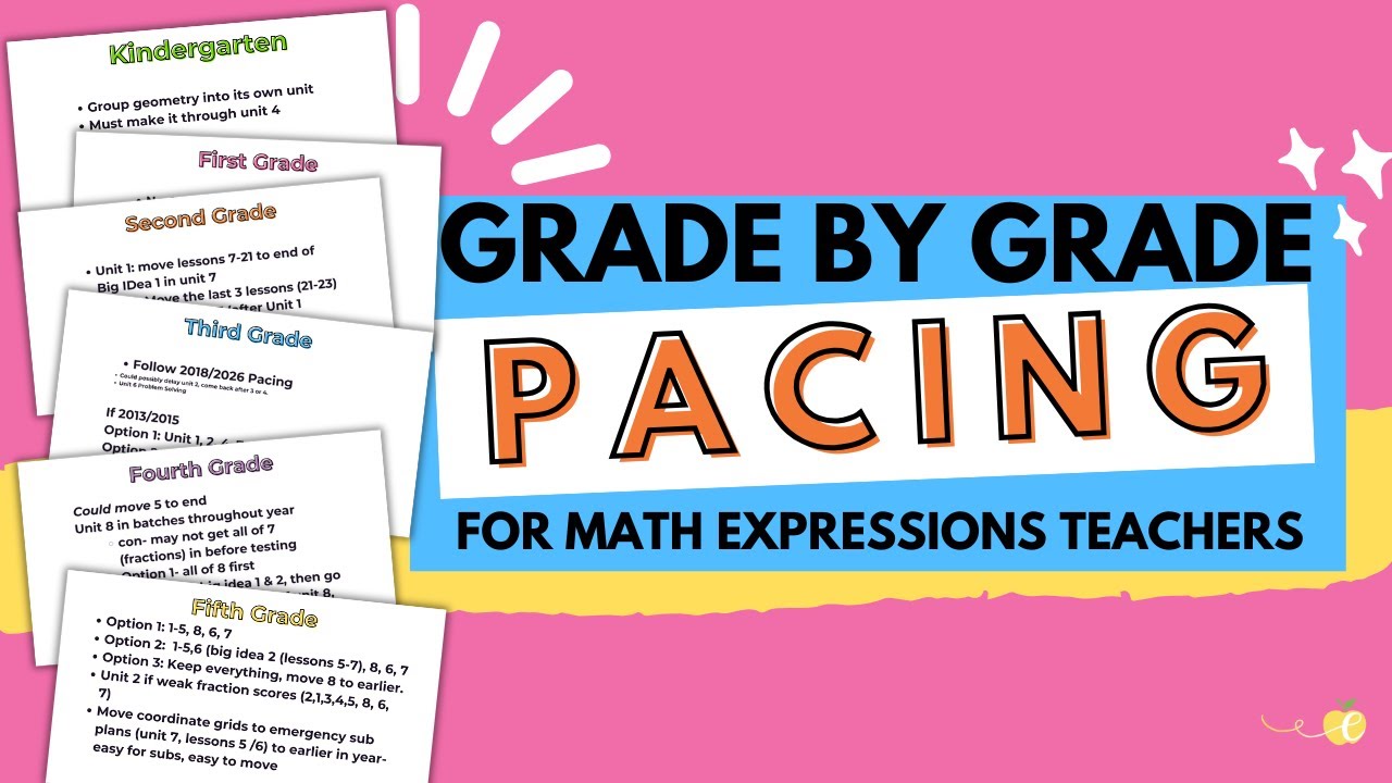 Grade By Grade PACING | ENTIRE SCHOOL YEAR GUIDE | *Math Expressions*