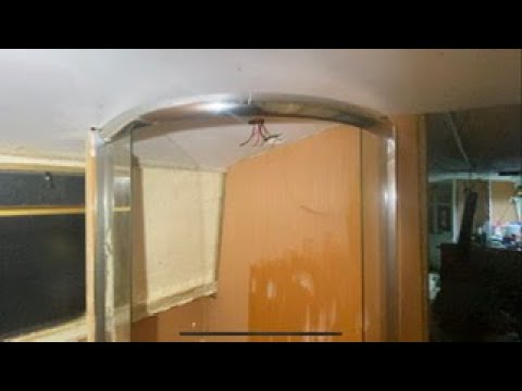 94. Narrowboat shower enclosure takes shape