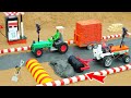 DIY Road Construction Mini Bulldozer Roller Build Speed Bump Concrete Science Project