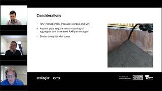 Reclaimed Asphalt Pavement (RAP) Masterclass - Ecologiq & ARRB
