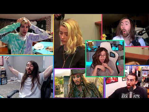 Reactions to Johnny Depp Winning vs Amber Heard - Asmongold, xQc, Pokimane, MoistCr1tikal, Hasan...