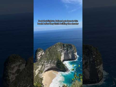 Get down to Kelingking Beach ASAP before they build the elevator #travel #travelvlog #beach #fun