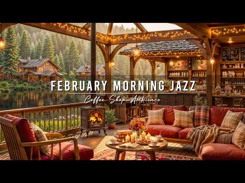 Happy February Morning & Soft Jazz Background Music at Coffee Shop Ambience for Studying, Working