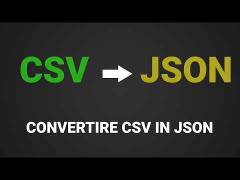 Come convertire CSV to JSON online