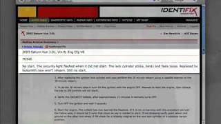Identifix: Saturn Vue - No Start With Sticky Ignition Lock Cylinder