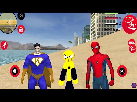 Superhero Spider Stickman Game - Mafia Spider Stickman Rope Hero #16 - Android Gameplay