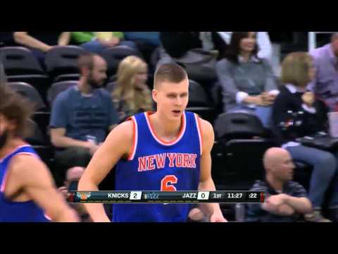 Kristaps Porzingis vs Utah Jazz 09.12.2015 (4Pts)