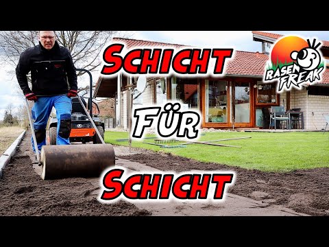 RASENFLÄCHE für NEUSAAT - Mutterboden Schicht für Schicht aufbauen - WOLLRASEN zum Nachsäen kommt!
