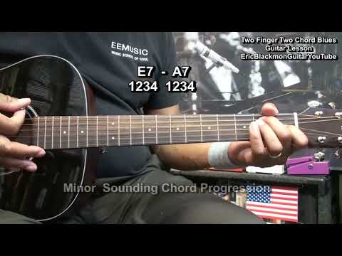 BEGINNER How To Play EASY Two Chord BLUES with TWO FINGERS! 2 Chord Songs @EricBlackmonGuitar