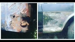 easy rust repair, patching rusty doors, fender rust holes in muscle cars for cheap