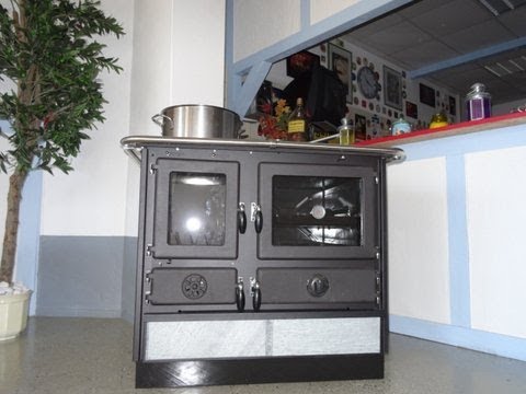 Küchenherd, Kamin wasserführend -einfach an die Zentralheizung anschließen