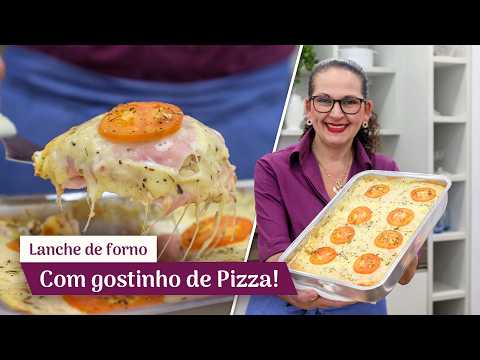 LANCHE PRÁTICO DE FORNO! RECEITA DA MINHA MÃE! O MAIS GOSTOSO QUE JÁ FIZ! - Isamara Amâncio