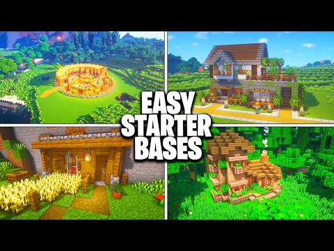 MinecraftHUB - 10 BEST Minecraft Starter Houses for Survival! (Easy Starter Houses)