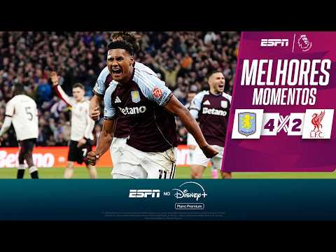 Gols e lances de Aston Villa x Liverpool