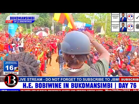 Historic Welcome! Massive Crowds Receive Bobi Wine as He Arrives in Bukomansimbi Campaign Venue