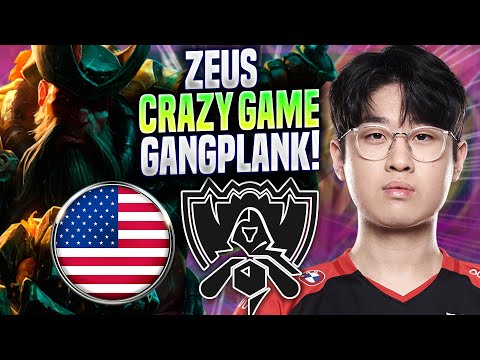 ZEUS CRAZY GAME WITH GANGPLANK! - T1 Zeus Plays Gangplank TOP vs Jax! | Bootcamp 2022