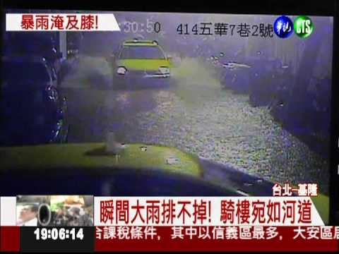 大雨遇漲潮! 北台灣街頭變水路