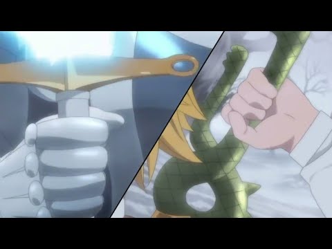 Gilthunder Cuts Meliodas (Eng Dub)
